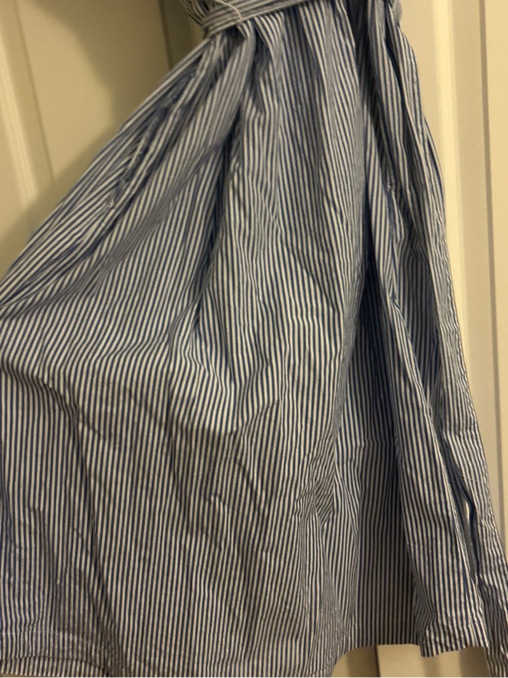 J Crew Button-Front Blue & White Stripe Shirt Dress with Belt Size 8 - Picture 7 of 8